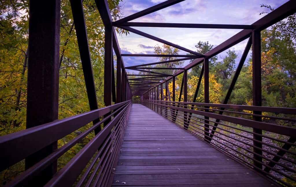 Footbridge on a Fall Morning
